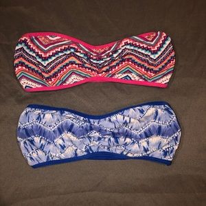 Two strapless bralets